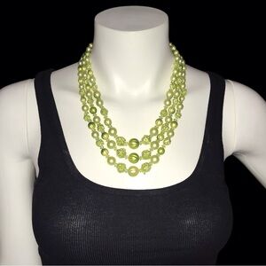 Vintage Japan Chic Lime Beaded Necklace